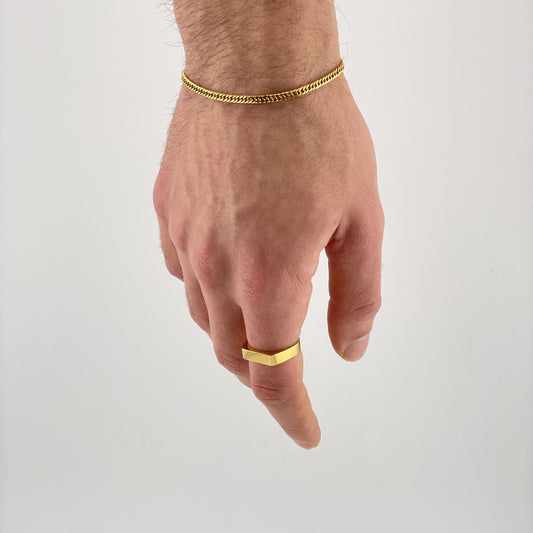 Getragenes Cuban Armband in Gold aus Edelstahl von Evelence