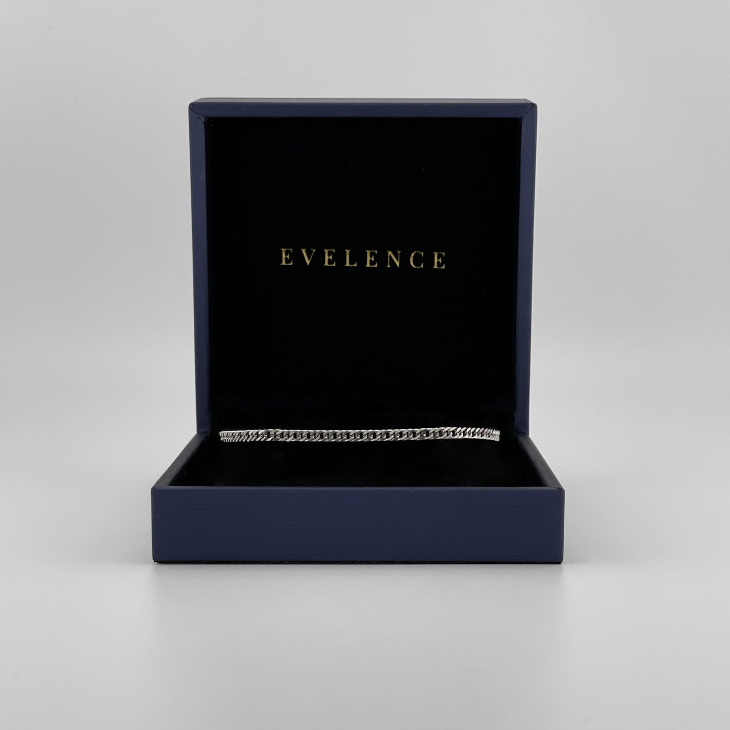 Cuban Armband in Silber aus Edelstahl in 3mm mit Geschenkverpackung von Evelence Schmuck