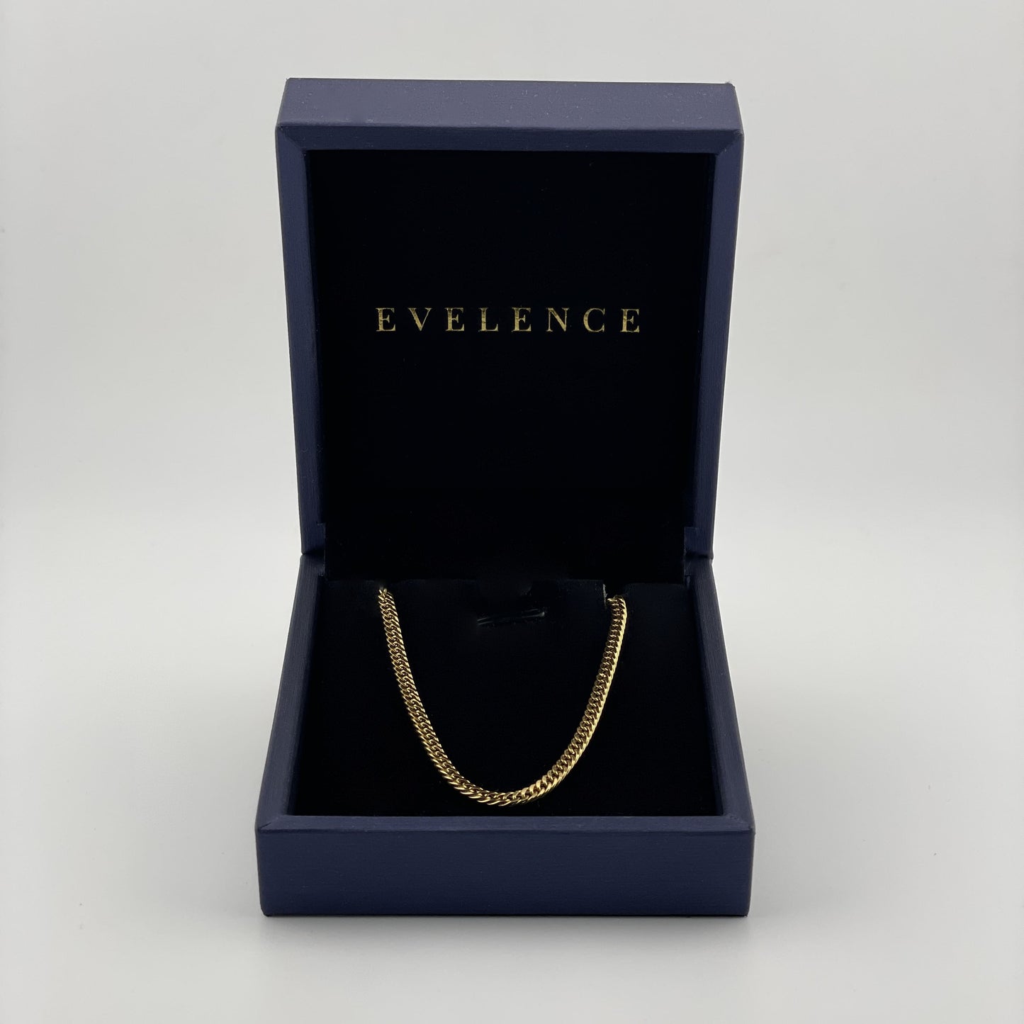 Cuban Kette in Gold aus Edelstahl in 3mm mit Geschenkverpackung von Evelence Schmuck