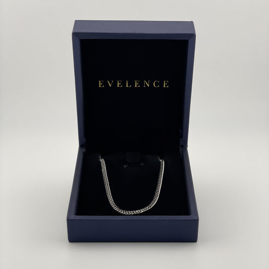 Cuban Kette in Silber aus Edelstahl in 3mm mit Geschenkverpackung von Evelence Schmuck