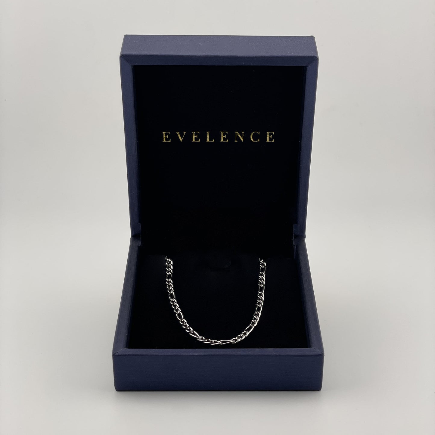 Figaro Kette in Silber aus Edelstahl in 3mm mit Geschenkverpackung von Evelence Schmuck