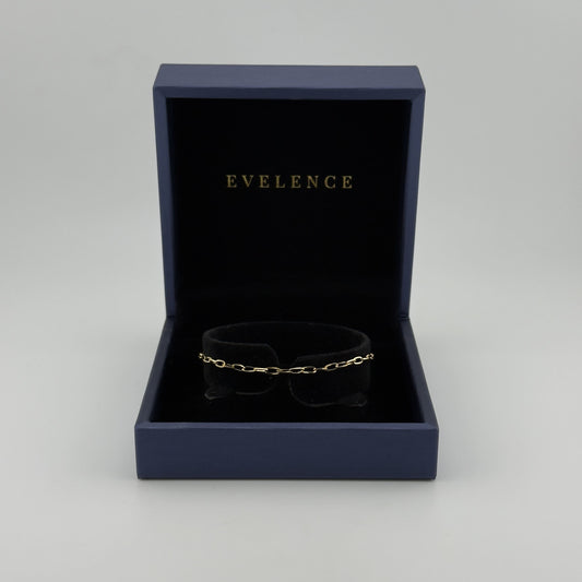 Goldfarbenes Paperclip-Armband von Evelence Schmuck, Wasserfest, in Geschenkverpackung – minimalistisches Edelstahlarmband, ideales Geschenk für Frauen und Männer