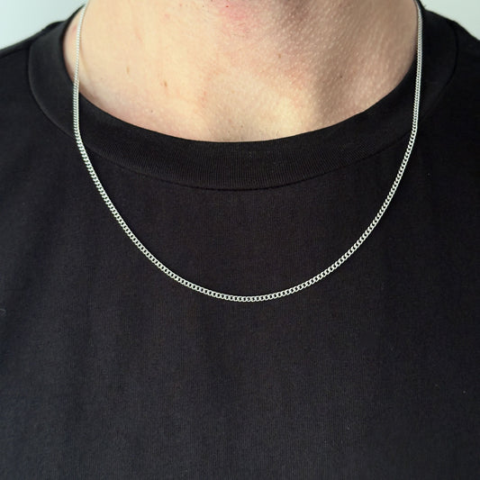 Micro Cuban Kette - Silber