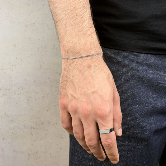 Micro Cuban Armband - Silber