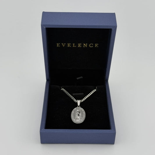 Gnadenbild von Maria als Schmuck Anhänger in Silber mit Geschenkbox