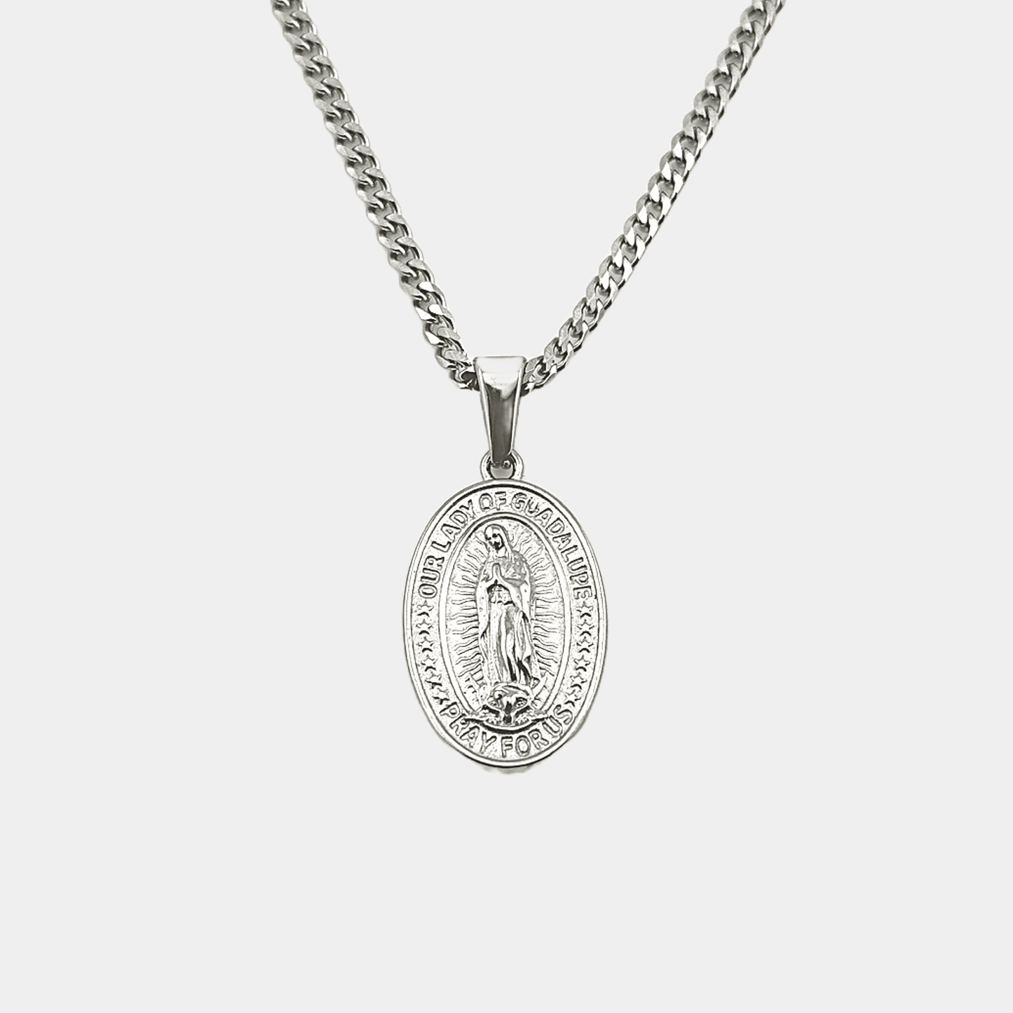 Maria von Guadelupe Anhänger aus Edelstahl in silber