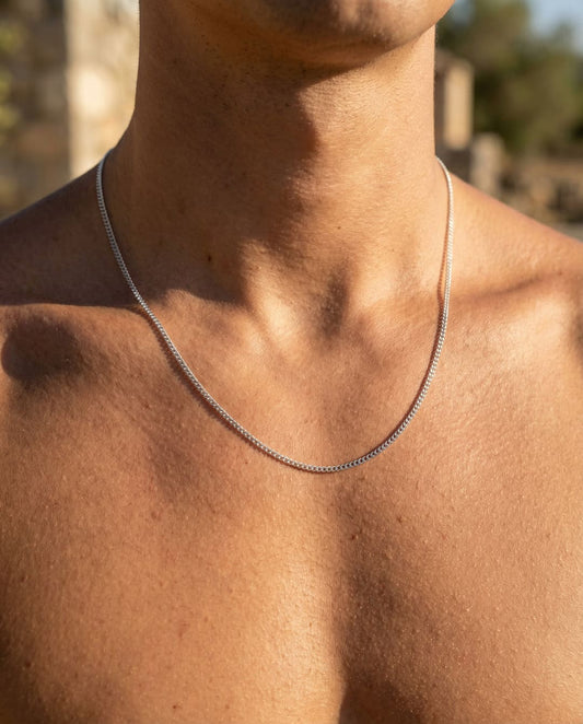 Micro Cuban Kette - Silber