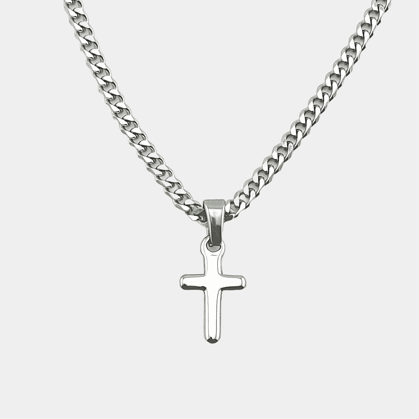 Minimalistic Kreuz Pendant in Silber aus Edelstahl von Evelence