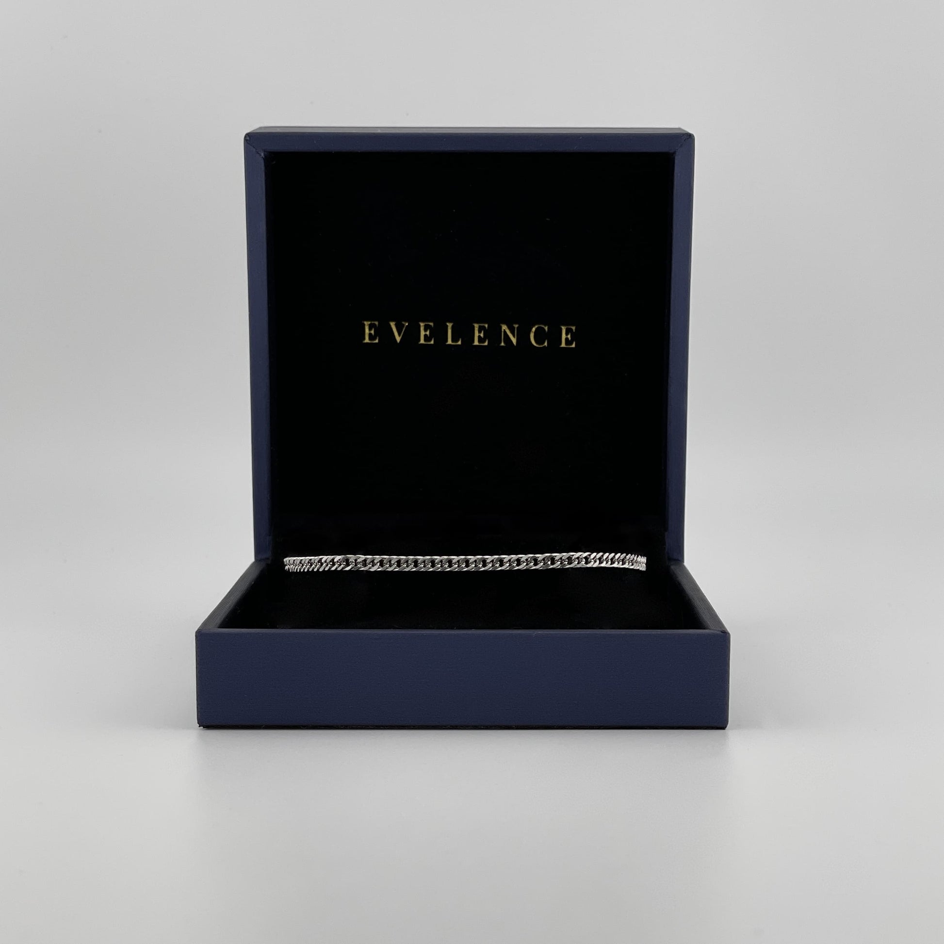 Cuban Armband in Silber aus Edelstahl in 3mm mit Geschenkverpackung von Evelence Schmuck