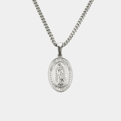Maria von Guadelupe Anhänger aus Edelstahl in silber