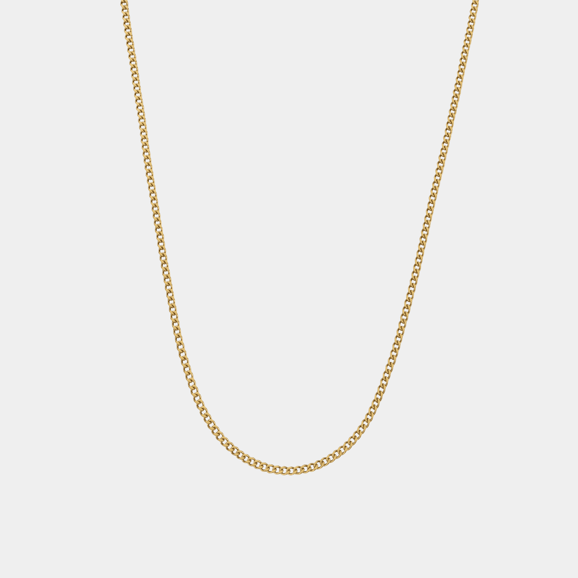 Micro Cuban Kette Gold 1,6mm aus Edelstahl mit 18k Vergoldung von Evelence