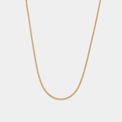 Micro Cuban Kette Gold 1,6mm aus Edelstahl mit 18k Vergoldung von Evelence