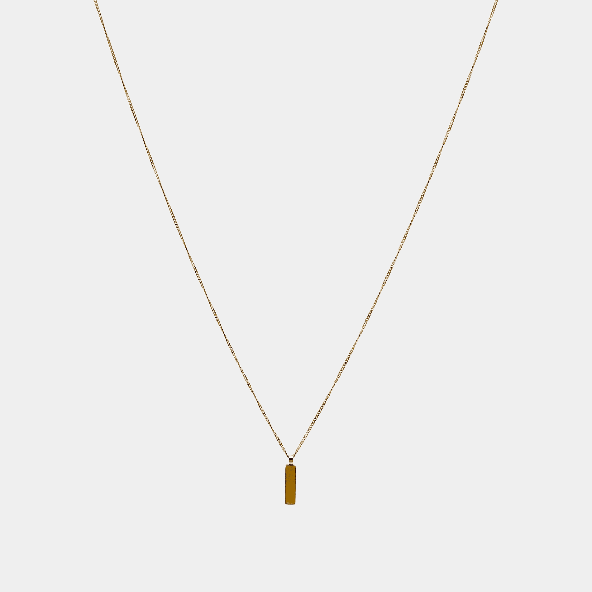 Minimalistische Kette mit Stab Pendant in Gold. Old Money Schmuck Herren 