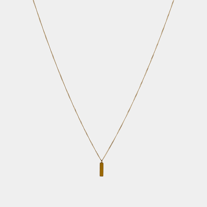 Minimalistische Kette mit Stab Pendant in Gold. Old Money Schmuck Herren 