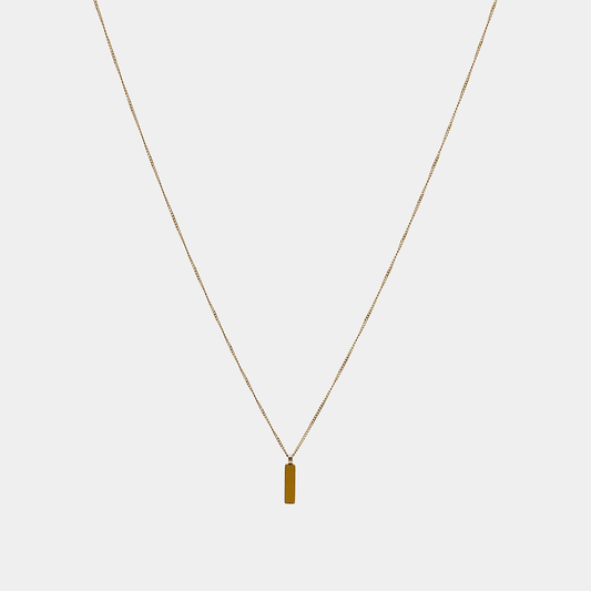 Minimalistische Kette mit Stab Pendant in Gold. Old Money Schmuck Herren 