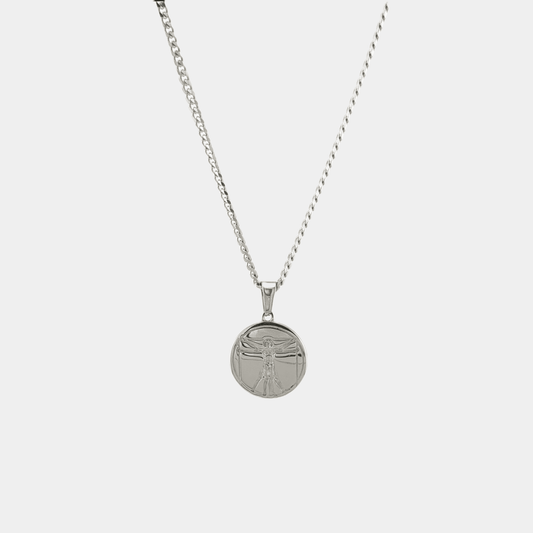 Vitruianischer Mensch Anhänger in silber Evelence