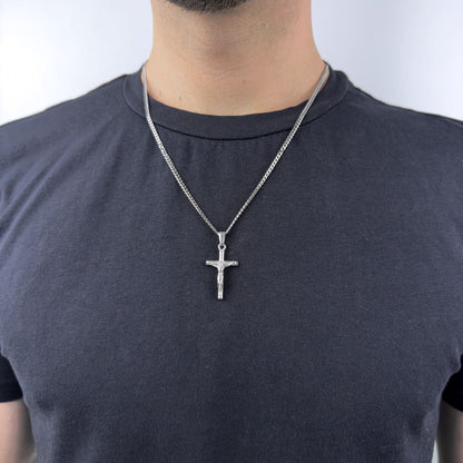 Kruzifix Kette, jesus kreuz kette, jesus kreuz anhänger in silber